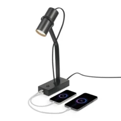 16" MRDK By Globe Series.01 Desk Lamp With Combined USB Port And USB-C Port Matte Black Shade (Includes LED Light Bulb) - Globe Electric -Home Decoration Series GUEST 000354d1 a18e 434a b1f8 40f3c7c08121