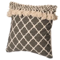 DEERLUX 16" Handwoven Cotton Throw Pillow Cover With Ogee Pattern And Tasseled Top 16 DEERLUX 16" Handwoven Cotton Throw Pillow Cover With Ogee Pattern And Tasseled Top -Home Decoration Series GUEST 01277e27 e5a6 49df 8dba f83a3effe926