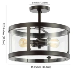 15" Iron And Glass Herndon Modern LED Flush Mount - Jonathan Y -Home Decoration Series GUEST 013ebfd4 27ac 476a a7c2 b4f15745c2f5