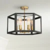 Possini Euro Design Beni Industrial Modern Farmhouse Ceiling Light Semi Flush Mount Fixture 20" Wide Antique Bronze Gold 6-Light For Bedroom Kitchen -Home Decoration Series GUEST 01466c6b dd5b 44c4 9d71 d159c33f717e