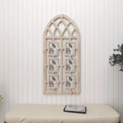 Wood 6 Slot Wall Photo Frame With Window Arch Shape Light Brown - Olivia & May 25 Wood 6 Slot Wall Photo Frame With Window Arch Shape Light Brown - Olivia & May -Home Decoration Series GUEST 03b9d715 6df4 4396 92db 101da80f42a0