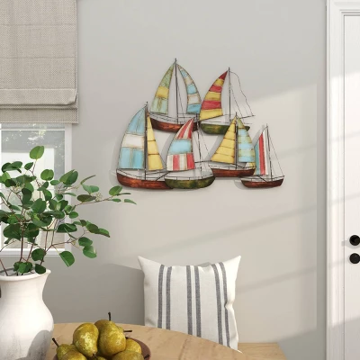 Coastal Metal Transportation Wall Decor Multi Colored - Olivia & May 10 Coastal Metal Transportation Wall Decor Multi Colored - Olivia & May - Image 8