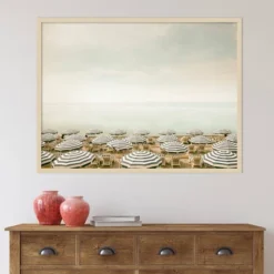 42" X 31" Seaside 4 (Beach) By Carina Okula Framed Wall Art Print Light Brown - Amanti Art -Home Decoration Series GUEST 070c4a6f 3c89 4bff 9a66 ccf9a4f264b8