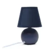 8.66" Petite Ceramic Orb Base Bedside Table Desk Lamp With Matching Tapered Drum Fabric Shade Blue - Creekwood Home -Home Decoration Series GUEST 0730e913 4297 4126 b7e7 d62174a2b555