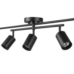 5-Light Matte Black Track Lighting With Center Swivel Bar With Pivoting Shades - Globe Electric -Home Decoration Series GUEST 0810baf8 f920 4e6c af85 c3500931a2aa