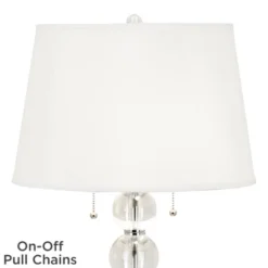 Vienna Full Spectrum Modern Table Lamp 26 1/2" High With USB Dimmer Stacked Crystal Spheres White Drum Shade For Bedroom Living Room Desk Bedside -Home Decoration Series GUEST 09875143 5a66 417b b1e2 3540fa9daea6