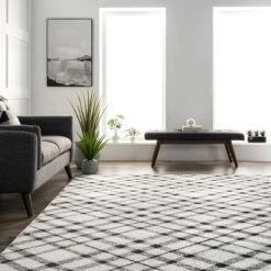 NuLOOM Linda Machine Washable Plaid Area Rug -Home Decoration Series GUEST 0a489053 0ca7 4b9e 8f42 4036d5dc47bb