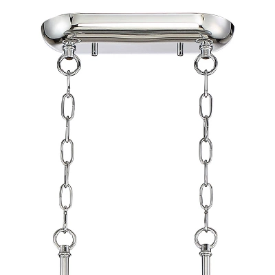 Possini Euro Design Mirabell Chrome Linear Island Pendant Chandelier 34" Wide Modern LED Clear Glass Crystal 6-Light Fixture For Dining Room Kitchen 5 Possini Euro Design Mirabell Chrome Linear Island Pendant Chandelier 34" Wide Modern LED Clear Glass Crystal 6-Light Fixture For Dining Room Kitchen - Image 3