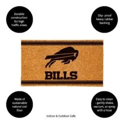 Evergreen Buffalo Bills Logo Turf Mat, Brown- 28 X 16 Inches Indoor Outdoor Doormat -Home Decoration Series GUEST 0ca08278 0445 4eb4 b811 a4346b348dd5
