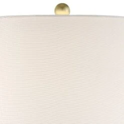 360 Lighting Julie Modern Table Lamps 27 1/2" Tall Set Of 2 Faux Marble Gold Tapered Column Fabric Drum Shade For Bedroom Living Room Bedside Office -Home Decoration Series GUEST 0cdc6fd3 f55f 4fa9 bbc1 f46ac2ef3b39