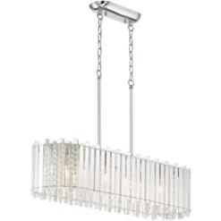Possini Euro Design Mirabell Chrome Linear Island Pendant Chandelier 34" Wide Modern LED Clear Glass Crystal 6-Light Fixture For Dining Room Kitchen 13 Possini Euro Design Mirabell Chrome Linear Island Pendant Chandelier 34" Wide Modern LED Clear Glass Crystal 6-Light Fixture For Dining Room Kitchen -Home Decoration Series GUEST 0db60cb6 a66c 4310 8746 b700815dd869