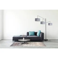 91" Wellington Arc Lamp Silver - Adesso -Home Decoration Series GUEST 0e464440 f331 4def a4fc ee94c32319fe