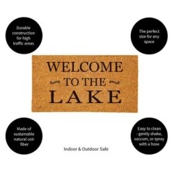 Evergreen 16 X 28 Inches Welcome To The Lake Door Mat | Non-Slip Rubber Backing | Dirt Catching Natural Coir | Indoor And Outdoor Home Decor -Home Decoration Series GUEST 0f30ee78 d3df 4c9f 8fab 6894328ab6c1