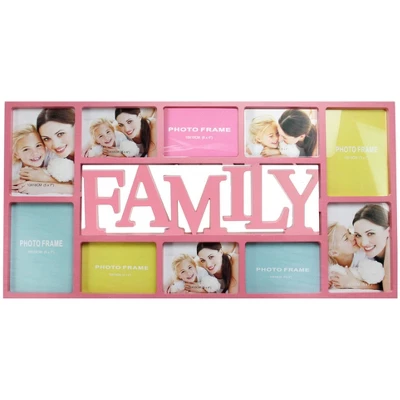 Northlight 28.75" Pink "Family" Collage Photo Picture Frame Wall Decoration 4 Northlight 28.75" Pink "Family" Collage Photo Picture Frame Wall Decoration - Image 2