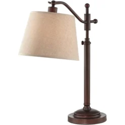 Regency Hill Traditional Desk Lamp 30 1/2" Tall With USB Charging Port Bronze Arm Adjustable Tan Drum Shade For Living Room Office -Home Decoration Series GUEST 10af06c9 bd1b 44ae 86ac 2eaf7d72bb30