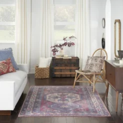 Nicole Curtis Machine Washable Bordered Southwestern Indoor Rug -Home Decoration Series GUEST 10bae311 3070 450a a088 8cd76654c207