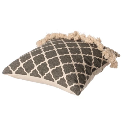 DEERLUX 16" Handwoven Cotton Throw Pillow Cover With Ogee Pattern And Tasseled Top 6 DEERLUX 16" Handwoven Cotton Throw Pillow Cover With Ogee Pattern And Tasseled Top - Image 4