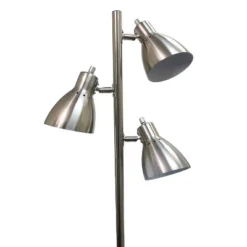 64" Traditional 3 Light Metal Floor Lamp With Adjustable Spotlight Shades Brushed Nickel - Creekwood Home -Home Decoration Series GUEST 129b3472 c57f 46e2 be59 6d4b520970e6