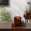 9oz Lidded Amber Glass Jar Crackling Wooden Wick Fennel And Pine Candle - Threshold™ -Home Decoration Series GUEST 12b52490 9d00 4e2c 8c08 8dca32cfa8c6