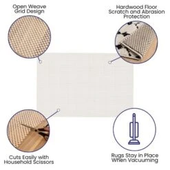 Flash Furniture Non Slip Rug Pad For Area Rug, Hardwood Floor Rug Gripper Anti Skid Rug Pad Protective Cushioning Rug Pad -Home Decoration Series GUEST 157e3ccb 3887 4714 9327 ca9ea4a9575e
