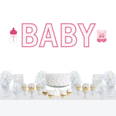 Big Dot Of Happiness It's A Girl - Peel And Stick Pink Baby Shower Standard Banner Wall Decals - Baby 8 Big Dot Of Happiness It's A Girl - Peel And Stick Pink Baby Shower Standard Banner Wall Decals - Baby - Image 6