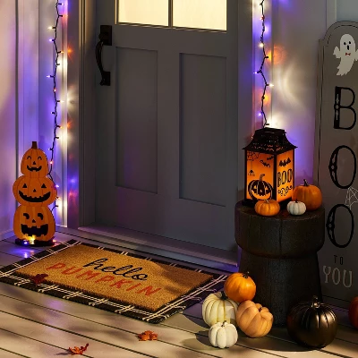 Falloween Light Up Small Orange And Black Halloween Decorative Metal Lantern - Hyde & EEK! Boutique™ 3 Falloween Light Up Small Orange And Black Halloween Decorative Metal Lantern - Hyde & EEK! Boutique™
