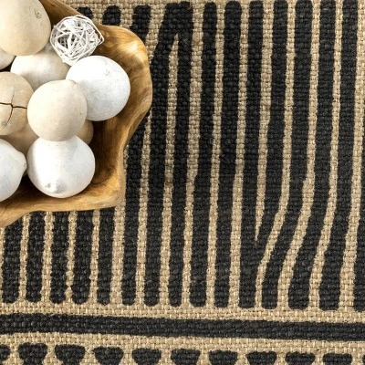 NuLOOM Noel Bohemian Striped Hand Woven Jute Area Rug 7 NuLOOM Noel Bohemian Striped Hand Woven Jute Area Rug - Image 5