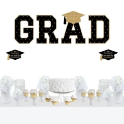 Big Dot Of Happiness Gold Graduation Party Decor - Vinyl Wall Decals - Grad -Home Decoration Series GUEST 192575f8 11b4 4b62 9288 a9cbb9026b2a
