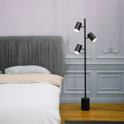 63" 3-Light Pratt Floor Lamp With Large Faux Marble Weighted Base Matte Black - Globe Electric -Home Decoration Series GUEST 1968f313 3c0d 45b9 a898 8803a951ac84