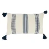 12"x20" Oversize Textured Striped Tassel Down Filled Lumbar Throw Pillow Navy Blue - Saro Lifestyle -Home Decoration Series GUEST 1a23df23 b5ce 4c20 8d06 f7924e956141