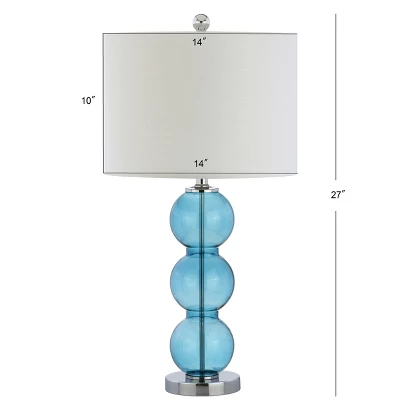 (Set Of 2) 27" Bella Glass Triple Sphere Table Lamp Sky Blue (Includes LED Light Bulb) - JONATHAN Y 5 (Set Of 2) 27" Bella Glass Triple Sphere Table Lamp Sky Blue (Includes LED Light Bulb) - JONATHAN Y - Image 3