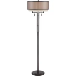 Franklin Iron Works Alamo Industrial Rustic Floor Lamp 62" Tall Bronze Metal Sheer Organza Outer Linen Fabric Inner Double Drum Shade For Living Room 15 Franklin Iron Works Alamo Industrial Rustic Floor Lamp 62" Tall Bronze Metal Sheer Organza Outer Linen Fabric Inner Double Drum Shade For Living Room -Home Decoration Series GUEST 1a894296 1c14 4fa0 9c4d d37755722826