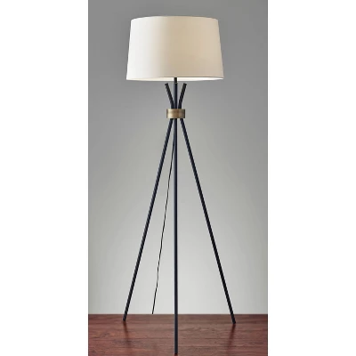 60" 3-way Benson Floor Lamp Black - Adesso 3 60" 3-way Benson Floor Lamp Black - Adesso
