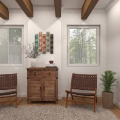 Metal Abstract 5 Wavy Panels Wall Decor With Embossed Details - Olivia & May -Home Decoration Series GUEST 1b3e1592 20cc 4ceb aa25 e7a4a9186971