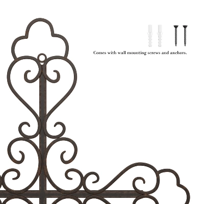 Metal Wall Cross With Decorative Fleur De Lis Design- Rustic Handcrafted Religious Wall Art For Décor In Living Room, Bedroom, More By Lavish Home 5 Metal Wall Cross With Decorative Fleur De Lis Design- Rustic Handcrafted Religious Wall Art For Décor In Living Room, Bedroom, More By Lavish Home - Image 3