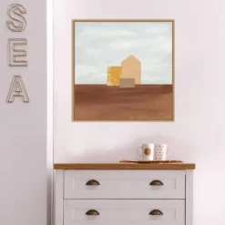 22" X 22" Homey Landscape II By Courtney Prahl Framed Canvas Wall Art Light Brown - Amanti Art -Home Decoration Series GUEST 1bfc038c 804f 44bc b720 1ecf90cf71ea