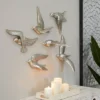 Set Of 6 Polystone Bird Floating Wall Decors - Olivia & May
