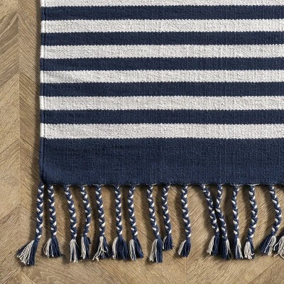 NuLOOM Rowen Striped Cotton Tassel Area Rug 6 NuLOOM Rowen Striped Cotton Tassel Area Rug - Image 4