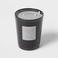 Colored Vase Glass With Dustcover & Black Teak Candle Black - Threshold™ 13 Colored Vase Glass With Dustcover & Black Teak Candle Black - Threshold™ -Home Decoration Series GUEST 203164b8 cea9 4b9d 90b7 3255297338b3