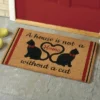 Collections Etc Cat Home Novelty Coco Doormat 1'6"x2'6" Brown