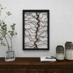 Wood Tree Branch Wall Decor With Black Frame Brown - Olivia & May -Home Decoration Series GUEST 245ceb16 a508 4a13 ac81 280528d4ca16