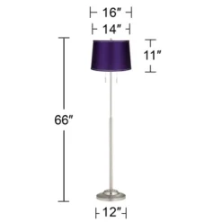 360 Lighting Abba Modern Floor Lamp Standing 66" Tall Brushed Nickel Silver Metal Satin Purple Drum Shade For Living Room Bedroom Office House Home 12 360 Lighting Abba Modern Floor Lamp Standing 66" Tall Brushed Nickel Silver Metal Satin Purple Drum Shade For Living Room Bedroom Office House Home -Home Decoration Series GUEST 24888fb5 d828 4c2a 8e1a 5009ac917cc1