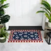 Northlight Blue And Red Americana Stars And Striped Border Coir Outdoor Doormat 18" X 30"