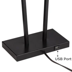 360 Lighting Cole Modern Table Lamps 27" Tall Set Of 2 Black Metal With USB Charging Ports White Rectangular Shade For Bedroom Living Room Bedside -Home Decoration Series GUEST 27d1aa8e d3fb 4128 9f92 988a3383baae