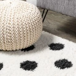 Pere Modern Charcoal Dot Shag Area Rug - JONATHAN Y -Home Decoration Series GUEST 28194105 75b0 466b 93ab 5d378c34a279
