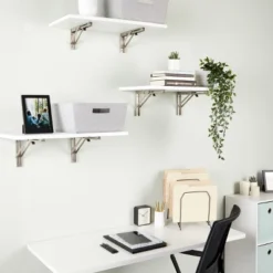 Built Industrial 2 Pack Folding L Wall Shelf Bracket, 10 Inch Collapsible Hardware With Locking Hinge For Garage Shelves, Holds 120lbs -Home Decoration Series GUEST 287cb2e8 070c 48d4 bea1 4033a2fb6480