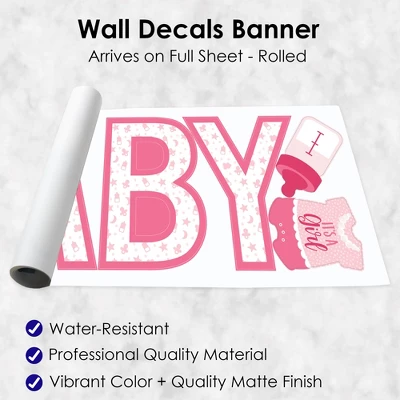 Big Dot Of Happiness It's A Girl - Peel And Stick Pink Baby Shower Standard Banner Wall Decals - Baby 6 Big Dot Of Happiness It's A Girl - Peel And Stick Pink Baby Shower Standard Banner Wall Decals - Baby - Image 4