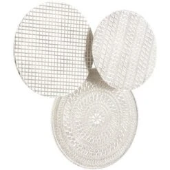 Aluminum Plate Wall Decor With Textured Pattern Silver - Olivia & May -Home Decoration Series GUEST 2c269cb4 fc36 4d2f aa61 baee7a39b7c4