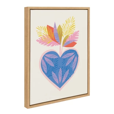 18" X 24" Sylvie Tropical Love Framed Canvas Wall Art By Kasey Free Natural - Kate And Laurel 3 18" X 24" Sylvie Tropical Love Framed Canvas Wall Art By Kasey Free Natural - Kate And Laurel