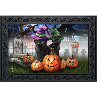 Briarwood Lane Spooky Kittens Halloween Doormat Jack O'Lanterns Cats Indoor / Outdoor 30" X 18" 3 Briarwood Lane Spooky Kittens Halloween Doormat Jack O'Lanterns Cats Indoor / Outdoor 30" X 18"